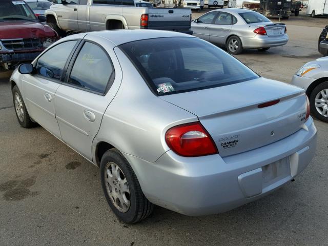 1B3ES56C14D541668 - 2004 DODGE NEON SXT SILVER photo 3