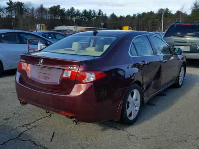 JH4CU2F65AC034927 - 2010 ACURA TSX BURGUNDY photo 4