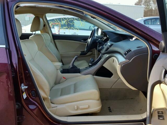 JH4CU2F65AC034927 - 2010 ACURA TSX BURGUNDY photo 5