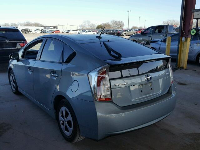 JTDKN3DUXD5697422 - 2013 TOYOTA PRIUS BLUE photo 3