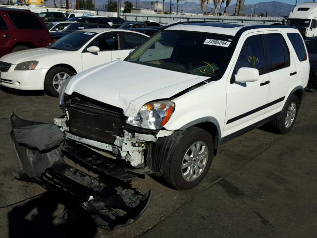 JHLRD78876C063119 - 2006 HONDA CR-V EX WHITE photo 2