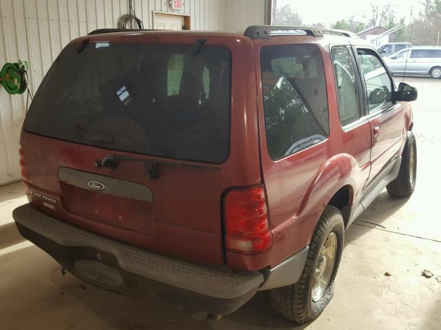 1FMYU70E71UA61282 - 2001 FORD EXPLORER S RED photo 4