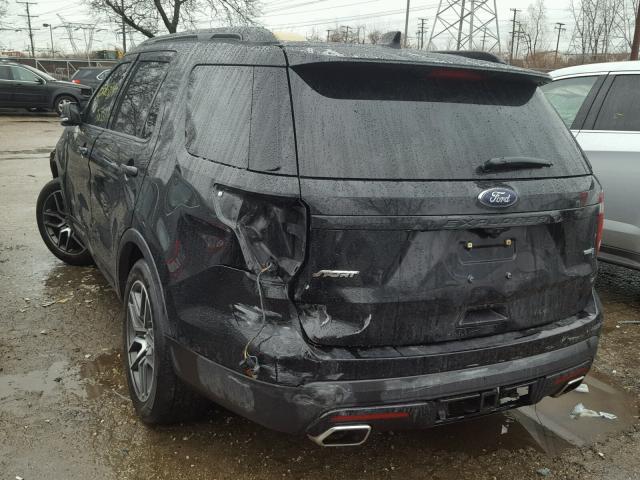 1FM5K8GT9GGA55574 - 2016 FORD EXPLORER S BLACK photo 3