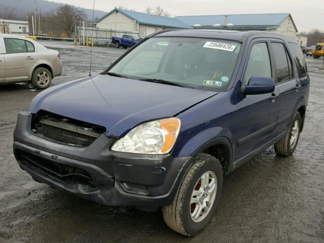 JHLRD78832C012078 - 2002 HONDA CR-V EX BLUE photo 2