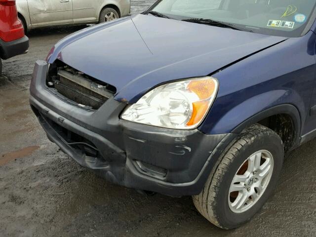 JHLRD78832C012078 - 2002 HONDA CR-V EX BLUE photo 9