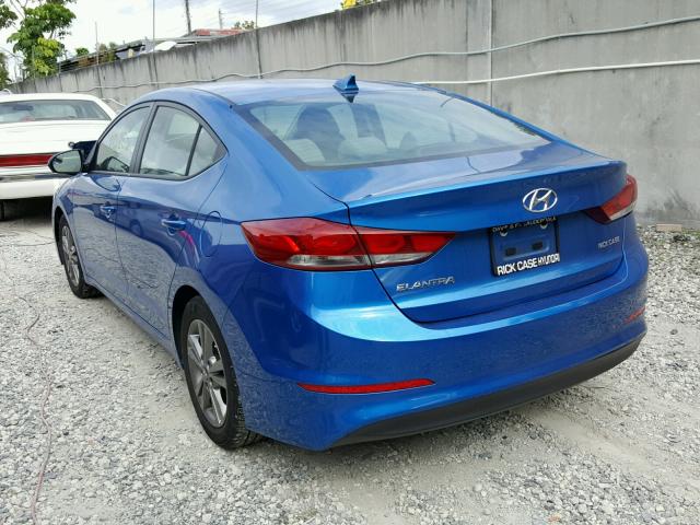 5NPD84LF3HH015897 - 2017 HYUNDAI ELANTRA SE BLUE photo 3