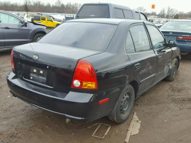 KMHCG45C45U663506 - 2005 HYUNDAI ACCENT GL BLACK photo 4