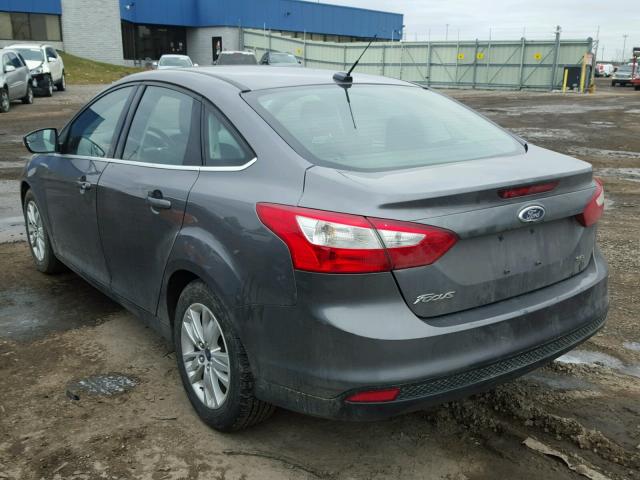 1FAHP3H2XCL147893 - 2012 FORD FOCUS SEL GRAY photo 3