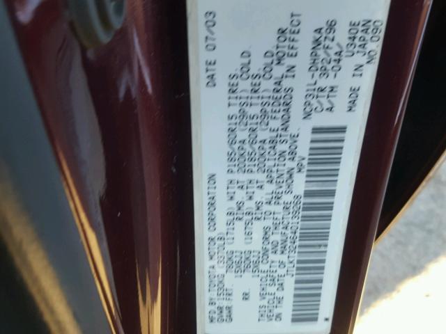 JTLKT324640139268 - 2004 TOYOTA SCION XB 紫色 照片 10