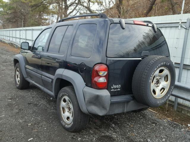 1J4GL48K76W283595 - 2006 JEEP LIBERTY SP BLACK photo 3