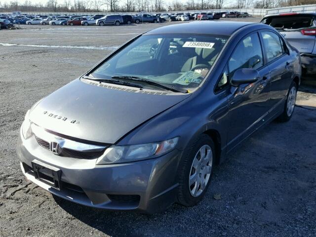 2HGFA16519H309003 - 2009 HONDA CIVIC LX GRAY photo 2