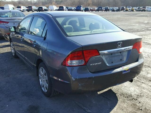 2HGFA16519H309003 - 2009 HONDA CIVIC LX GRAY photo 3