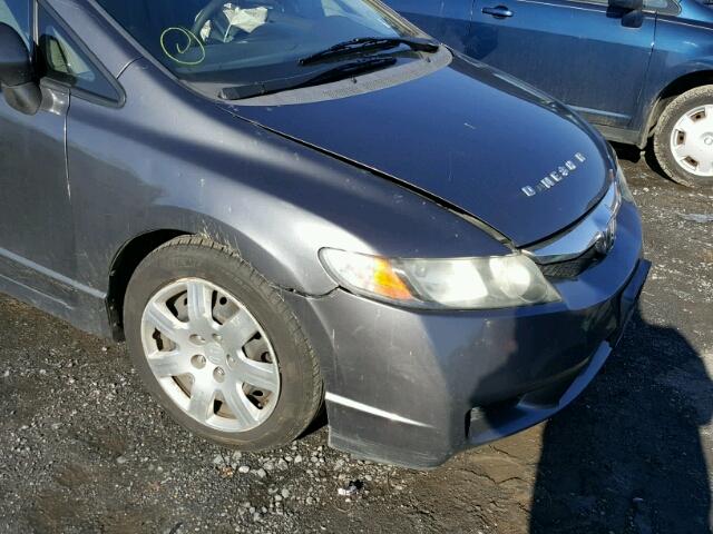 2HGFA16519H309003 - 2009 HONDA CIVIC LX GRAY photo 9