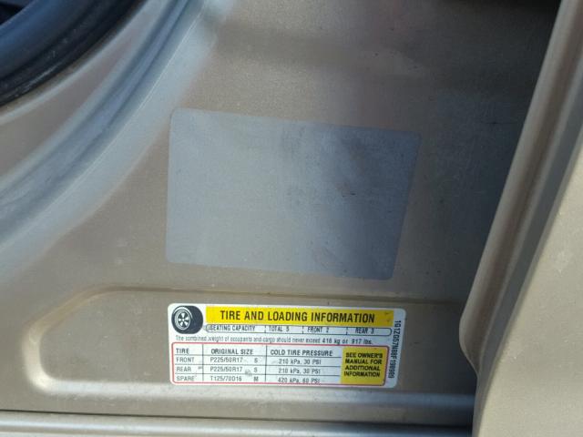 1G1ZG57N88F198989 - 2008 CHEVROLET MALIBU LS Dorado foto 10