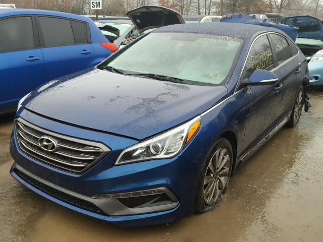 5NPE34AF2FH189110 - 2015 HYUNDAI SONATA SPO BLUE photo 2