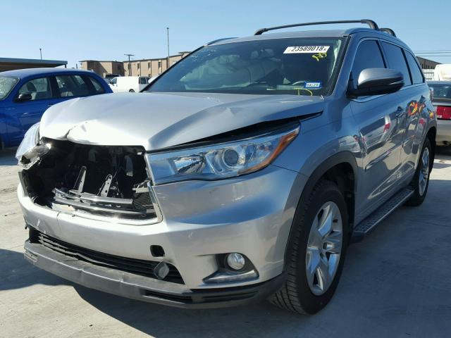 5TDYKRFH6ES020367 - 2014 TOYOTA HIGHLANDER SILVER photo 2