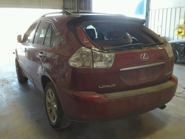 2T2GK31U39C074829 - 2009 LEXUS RX 350 MAROON photo 3