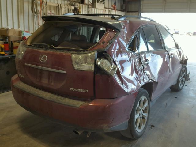 2T2GK31U39C074829 - 2009 LEXUS RX 350 MAROON photo 4