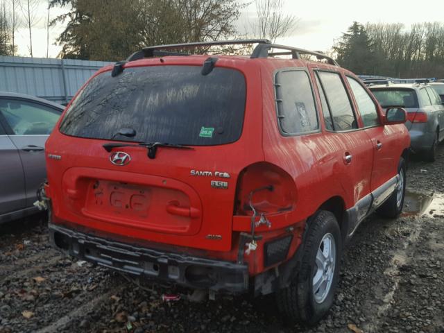 KM8SC73E63U494373 - 2003 HYUNDAI SANTA FE G RED photo 4