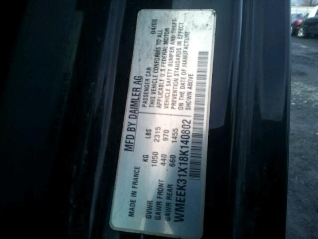 WMEEK31X18K140802 - 2008 SMART FORTWO PAS 红色 照片 10