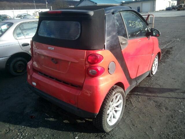 WMEEK31X18K140802 - 2008 SMART FORTWO PAS RED photo 4