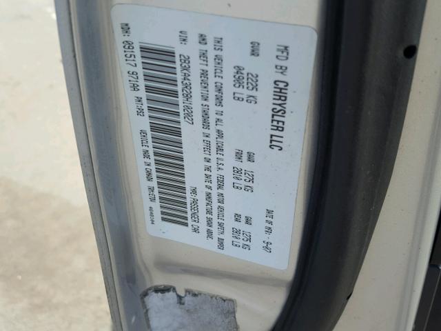 2B3KA43R28H102027 - 2008 DODGE CHARGER SILVER photo 10