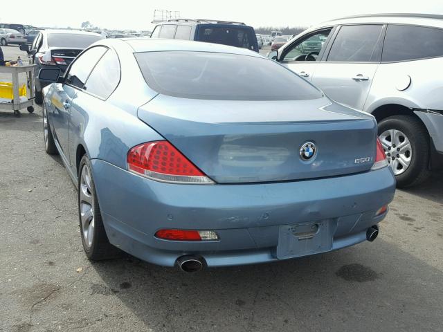 WBAEH13517CR46450 - 2007 BMW 650 I BLUE photo 3