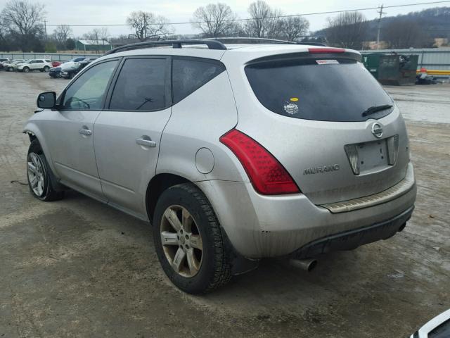 JN8AZ08T16W423446 - 2006 NISSAN MURANO SL SILVER photo 3