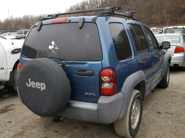 1J4GL48K25W584418 - 2005 JEEP LIBERTY SP BLUE photo 4