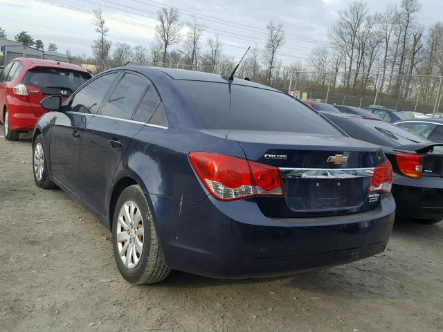 1G1PF5S96B7112343 - 2011 CHEVROLET CRUZE LT BLUE photo 3