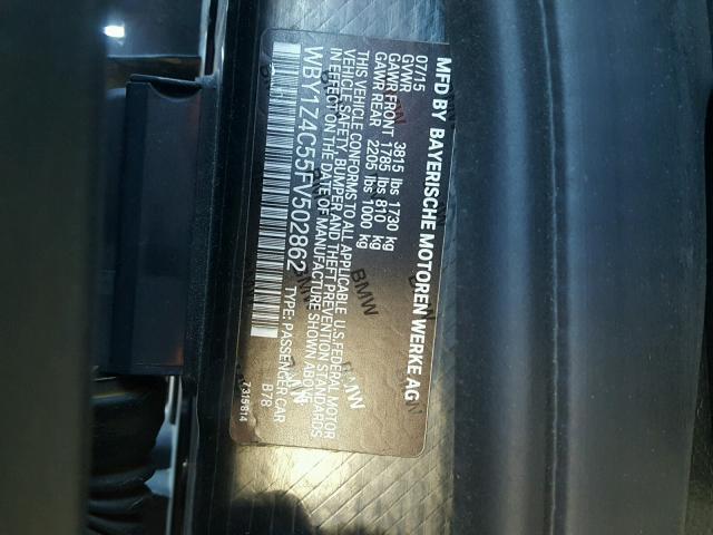 WBY1Z4C55FV502862 - 2015 BMW I3 REX ORANGE photo 10