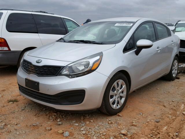 KNADM4A33E6371287 - 2014 KIA RIO LX SILVER photo 2