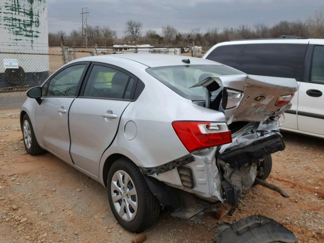 KNADM4A33E6371287 - 2014 KIA RIO LX SILVER photo 3