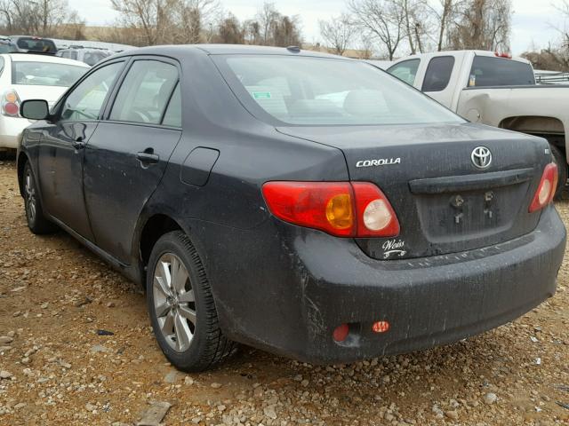 1NXBU4EE2AZ275447 - 2010 TOYOTA COROLLA BA BLACK photo 3