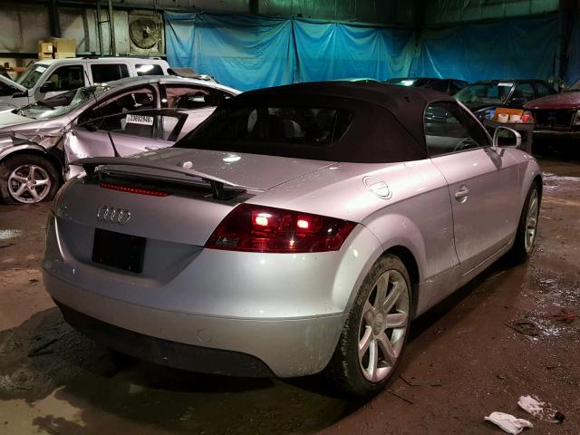 TRUMF38JX81001683 - 2008 AUDI TT 2.0T SILVER photo 4