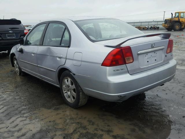 1HGES26872L078464 - 2002 HONDA CIVIC EX SILVER photo 3