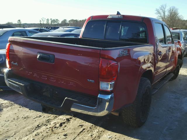5TFCZ5AN4GX033238 - 2016 TOYOTA TACOMA DOU RED photo 4