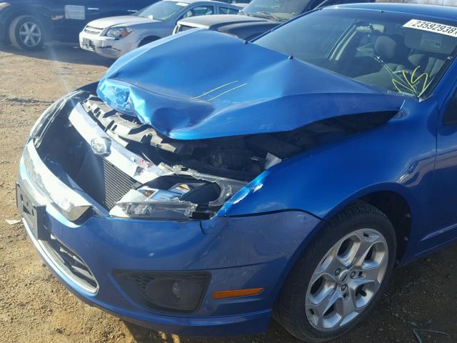 3FAHP0HA2BR127885 - 2011 FORD FUSION SE BLUE photo 9