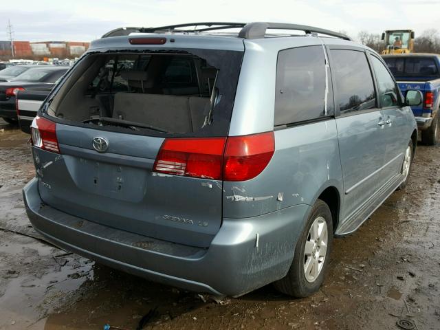 5TDZA23C44S194802 - 2004 TOYOTA SIENNA CE BLUE photo 4