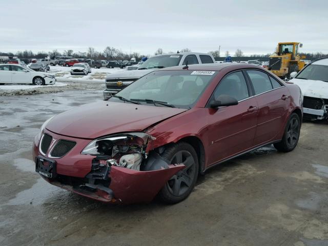 1G2ZG57B184252825 - 2008 PONTIAC G6 BASE MAROON photo 2