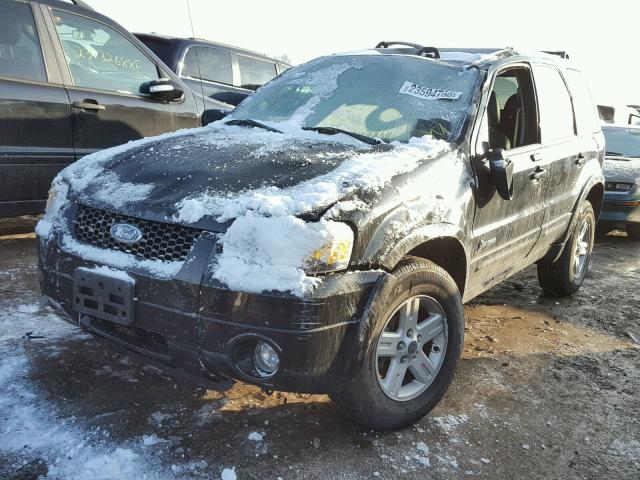 1FMYU96H16KC06302 - 2006 FORD ESCAPE HEV BLACK photo 2