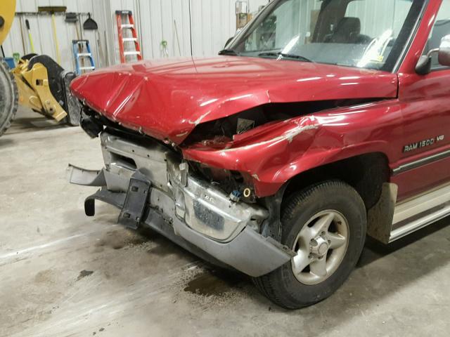 1B7HC16Y3VS231578 - 1997 DODGE RAM 1500 RED photo 9