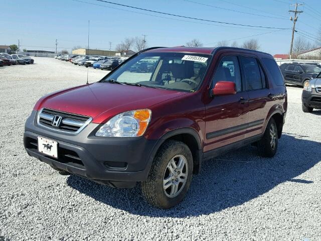 JHLRD78802C023006 - 2002 HONDA CR-V EX MAROON photo 2