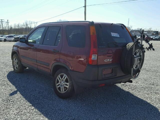 JHLRD78802C023006 - 2002 HONDA CR-V EX MAROON photo 3