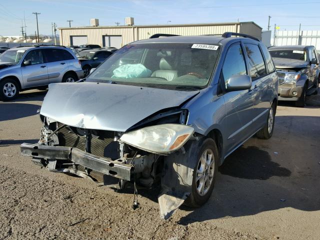 5TDZA22C04S211001 - 2004 TOYOTA SIENNA XLE BLUE photo 2