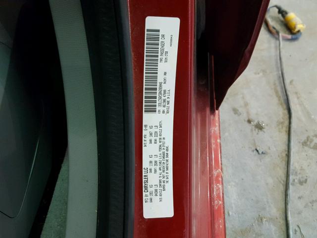 1B3LC56K58N289046 - 2008 DODGE AVENGER SX MAROON photo 10