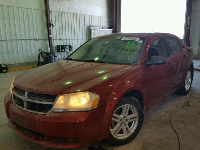 1B3LC56K58N289046 - 2008 DODGE AVENGER SX MAROON photo 2