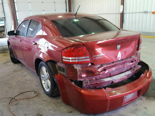 1B3LC56K58N289046 - 2008 DODGE AVENGER SX MAROON photo 3