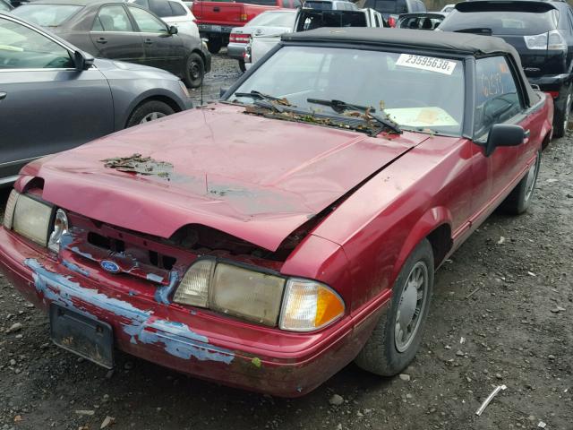 1FACP44M5PF150101 - 1993 FORD MUSTANG LX BURGUNDY photo 2