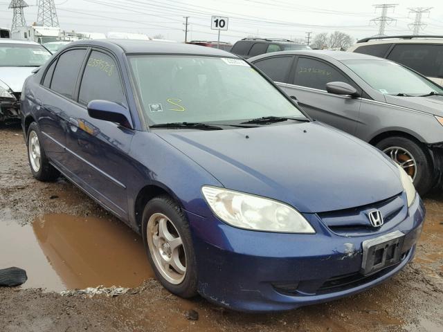 2HGES16525H550393 - 2005 HONDA CIVIC LX BLUE photo 1